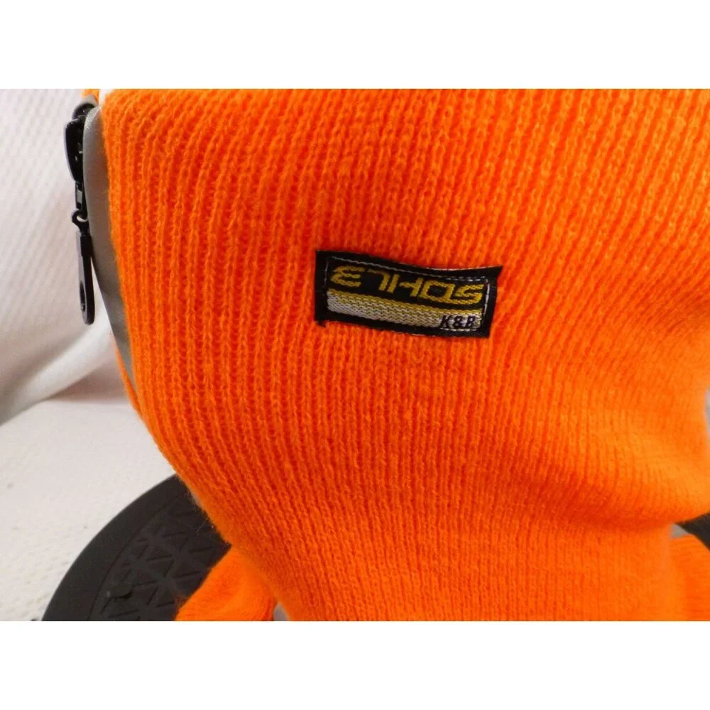 NWTHigh-Visibility Orange Knit Balaclava With Reflective Stripes & Zippered Fron